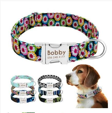Personalized Pet Dog Collar With Engraved Name And Contact Details - Ideal For Large Dogs