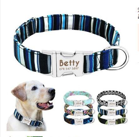 Personalized Pet Dog Collar With Engraved Name And Contact Details - Ideal For Large Dogs